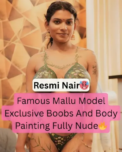 Resmi Nair Mallu Model Nude Huge Boobs Body Painting Video